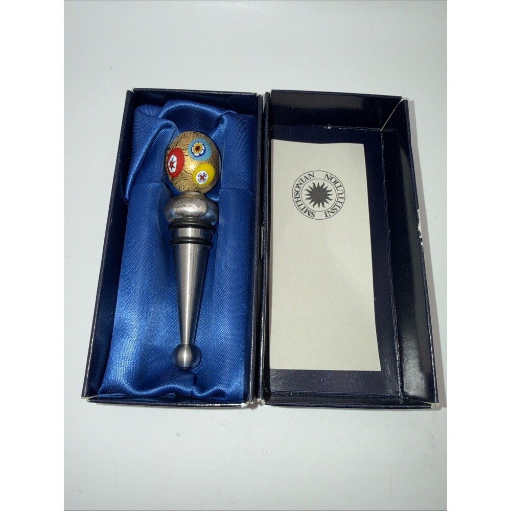 Smithsonian Institution Millefiori Murano Glass Bottle Stopper